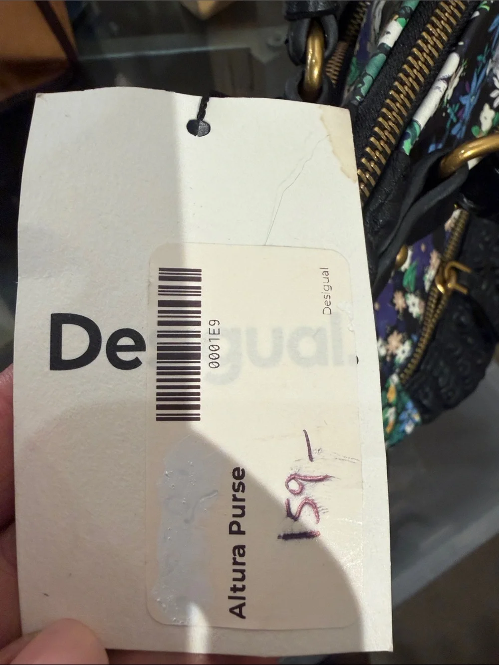 Desigual Black and Blue Floral Patchwork Shoulder Bag